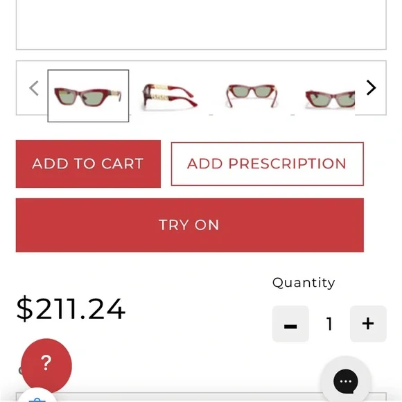 Versace Women’s Red Sunglasses with Gold Greek Key Temples - Picture 9 of 9